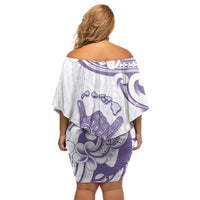 Aloha Hawaii Shaka Family Matching Off Shoulder Short Dress and Hawaiian Shirt Hang Loose Purple Version - Polynesian Pride