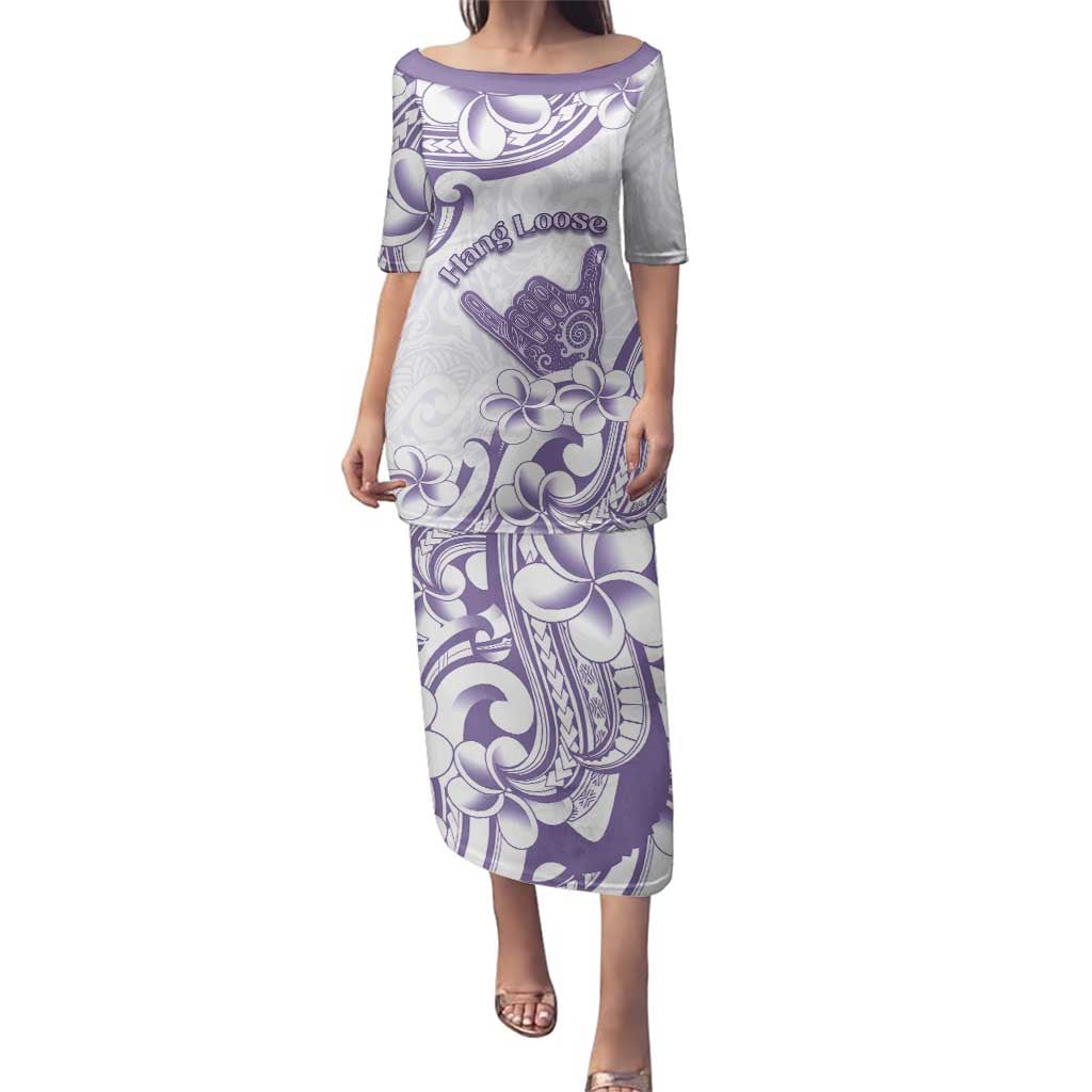 Aloha Hawaii Shaka Family Matching Puletasi and Hawaiian Shirt Hang Loose Purple Version DT05 Mom's Dress Purple - Polynesian Pride