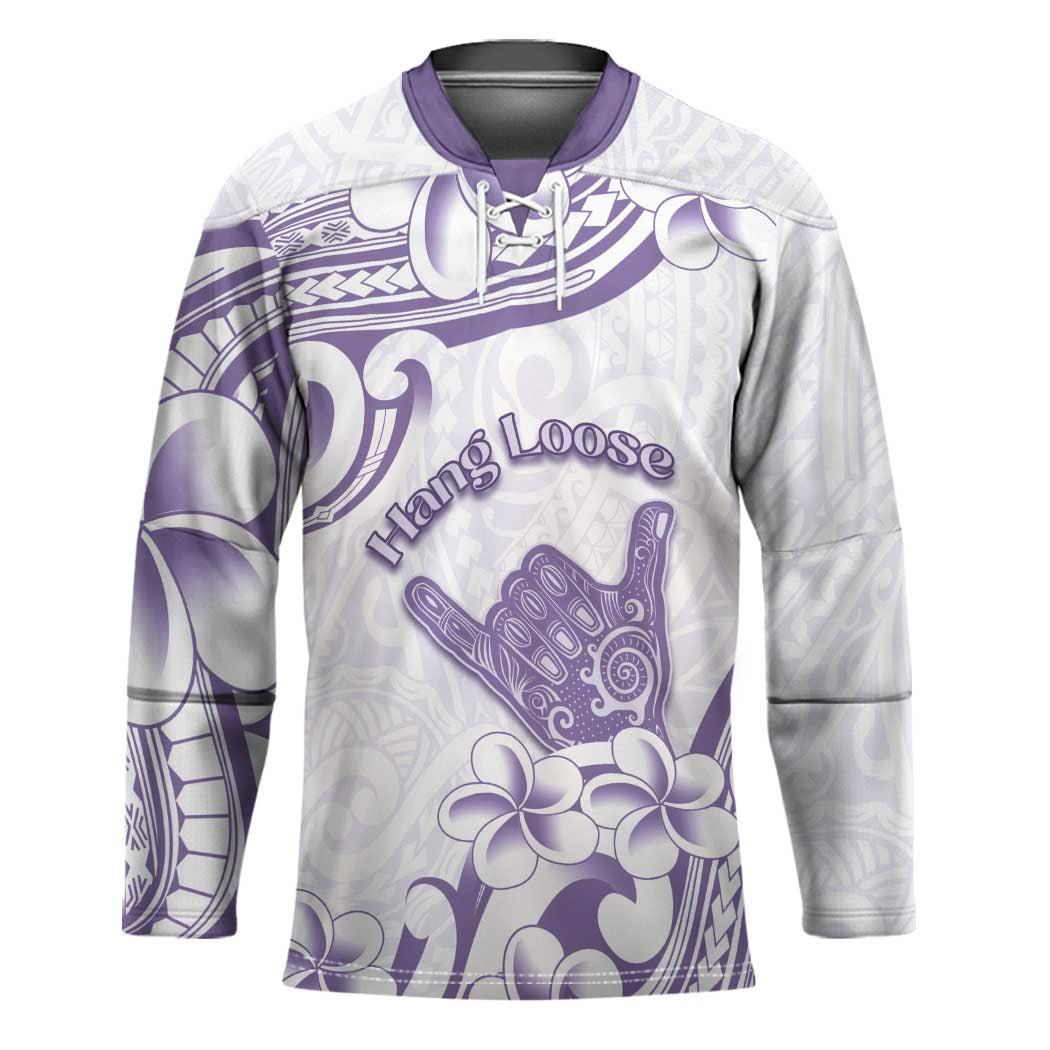 Aloha Hawaii Shaka Hockey Jersey Hang Loose Purple Version - Polynesian Pride