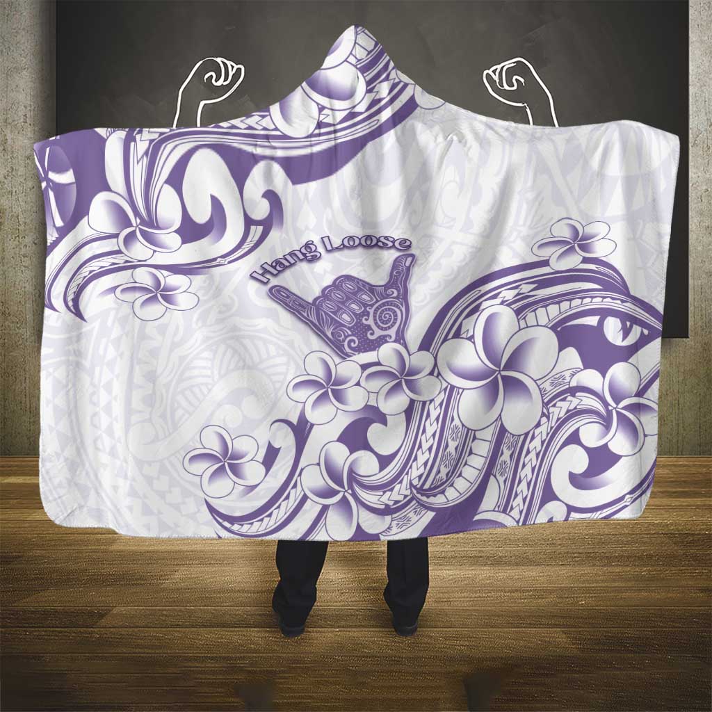 Aloha Hawaii Shaka Hooded Blanket Hang Loose Purple Version - Polynesian Pride