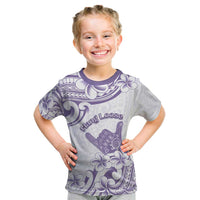 Aloha Hawaii Shaka Kid T Shirt Hang Loose Purple Version - Polynesian Pride