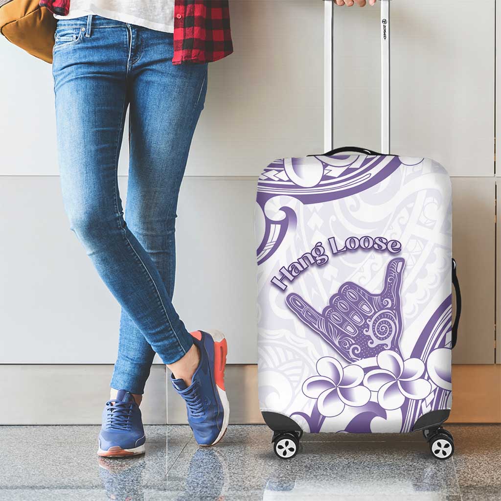 Aloha Hawaii Shaka Luggage Cover Hang Loose Purple Version - Polynesian Pride