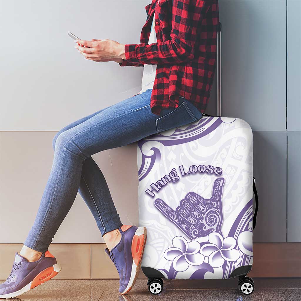Aloha Hawaii Shaka Luggage Cover Hang Loose Purple Version - Polynesian Pride