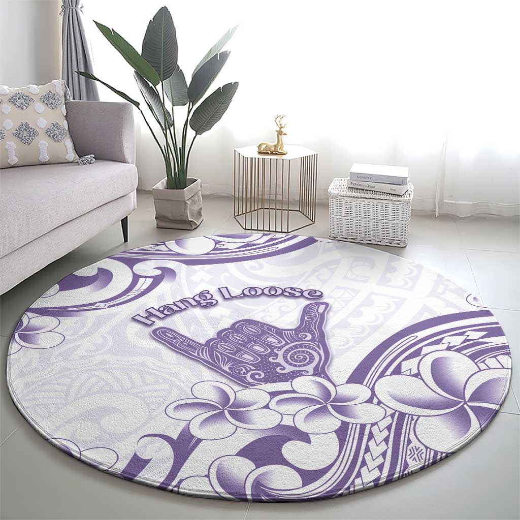 Aloha Hawaii Shaka Round Carpet Hang Loose Purple Version - Polynesian Pride