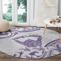 Aloha Hawaii Shaka Round Carpet Hang Loose Purple Version - Polynesian Pride