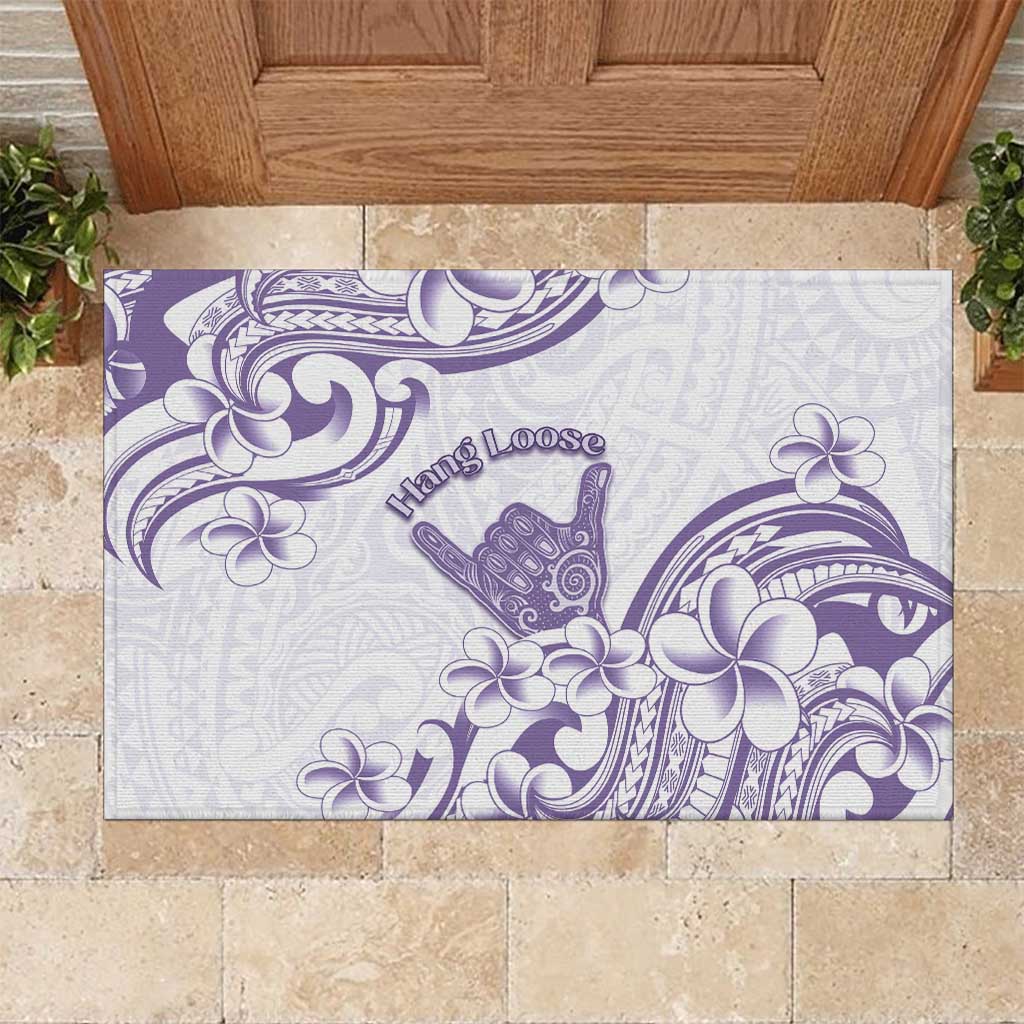 Aloha Hawaii Shaka Rubber Doormat Hang Loose Purple Version - Polynesian Pride