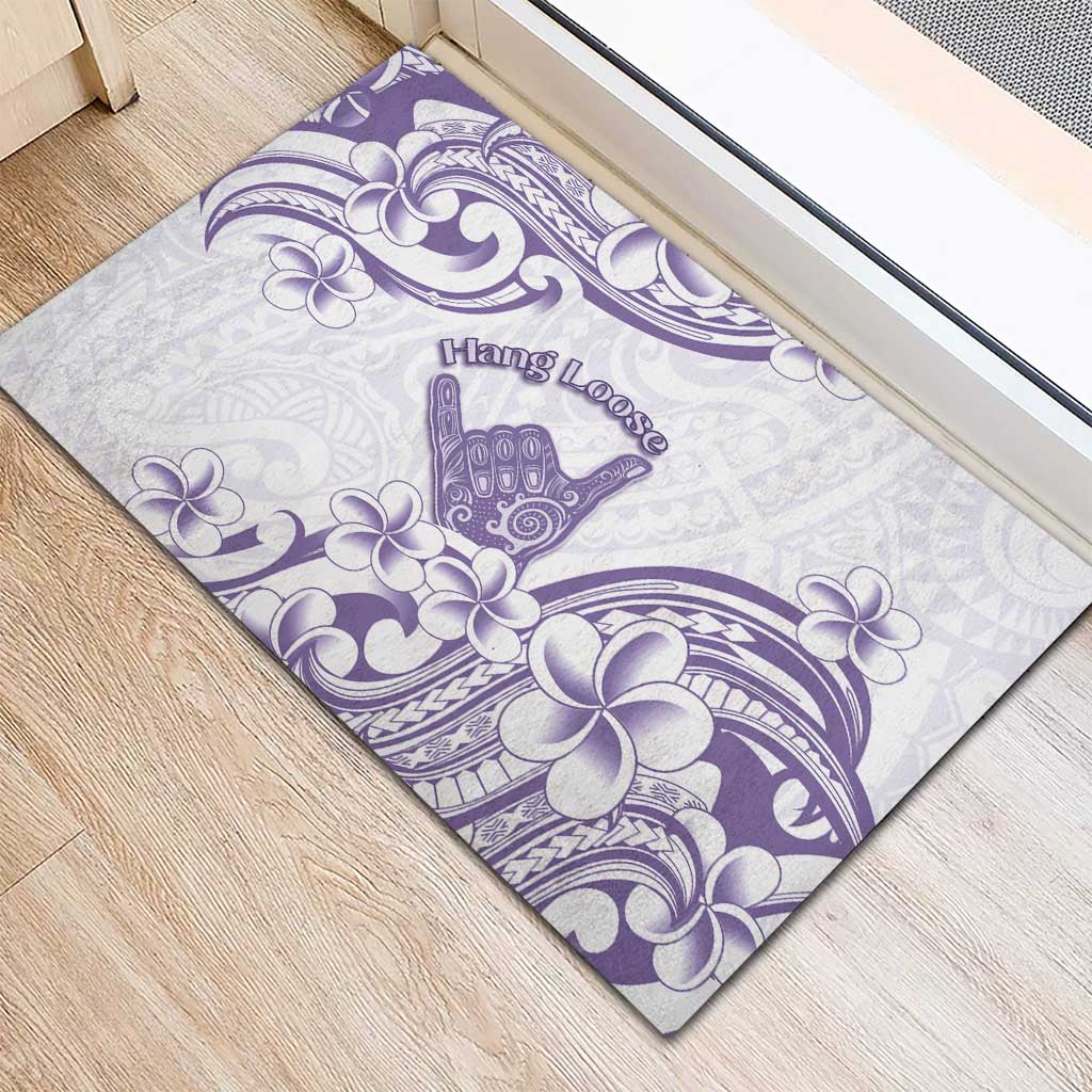 Aloha Hawaii Shaka Rubber Doormat Hang Loose Purple Version - Polynesian Pride