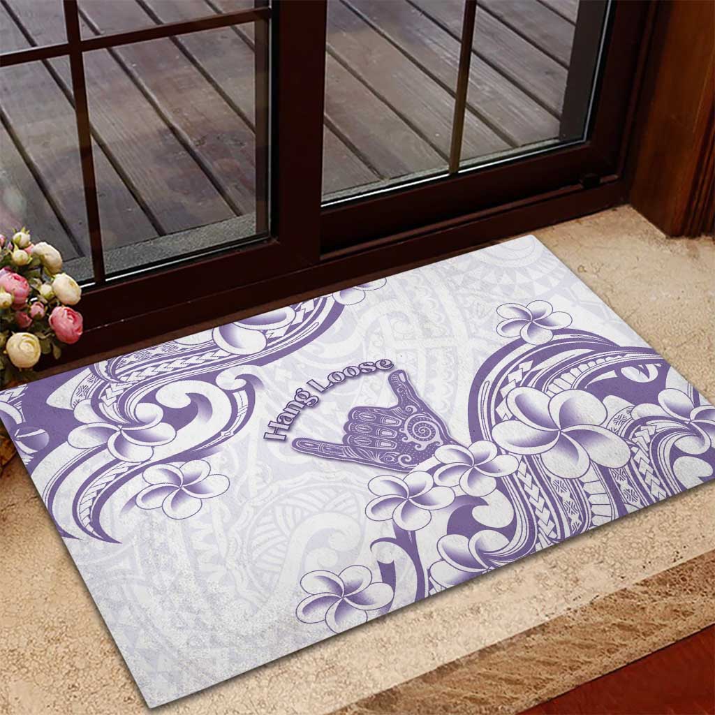 Aloha Hawaii Shaka Rubber Doormat Hang Loose Purple Version - Polynesian Pride