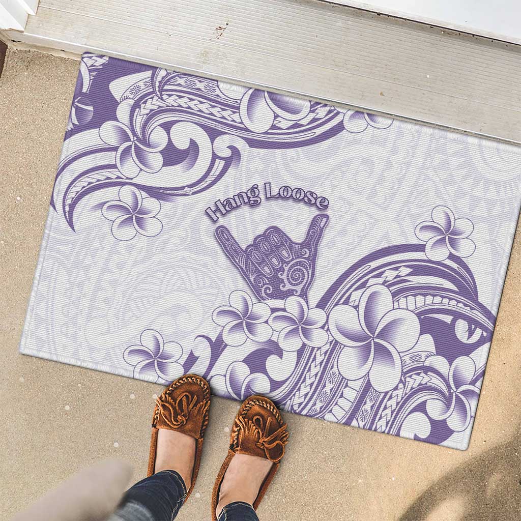 Aloha Hawaii Shaka Rubber Doormat Hang Loose Purple Version - Polynesian Pride