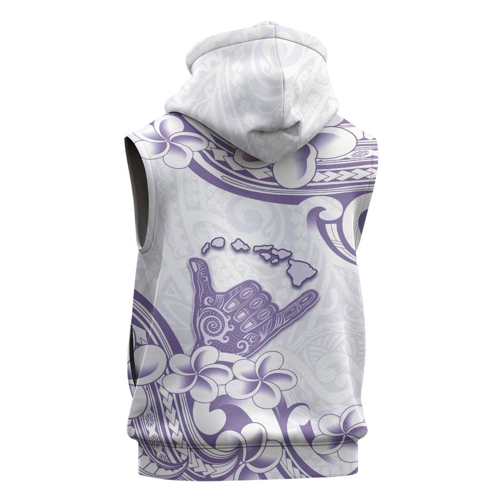 Aloha Hawaii Shaka Sleeveless Zip Hoodie Hang Loose Purple Version DT05