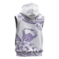 Aloha Hawaii Shaka Sleeveless Zip Hoodie Hang Loose Purple Version - Polynesian Pride