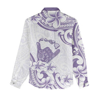 Aloha Hawaii Shaka Women Casual Shirt Hang Loose Purple Version - Polynesian Pride