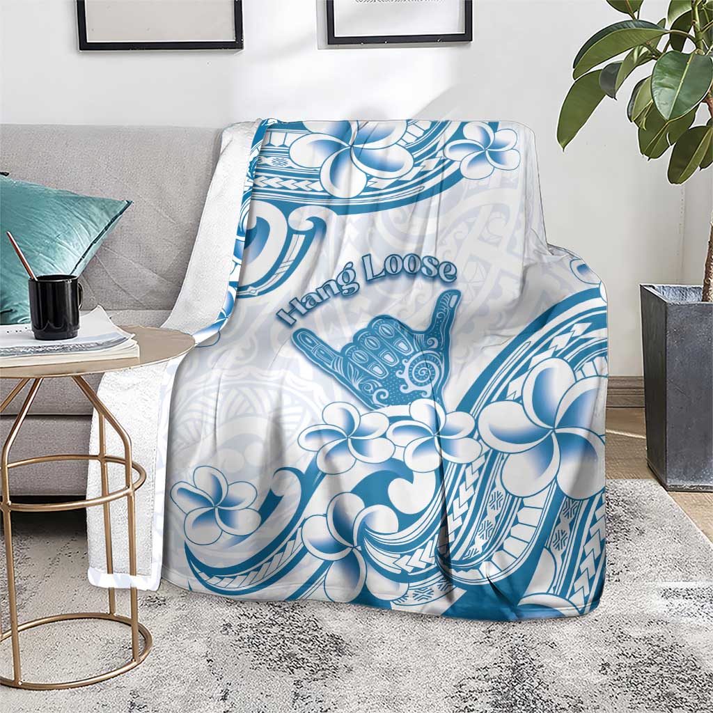 Aloha Hawaii Shaka Blanket Hang Loose Blue Version - Polynesian Pride