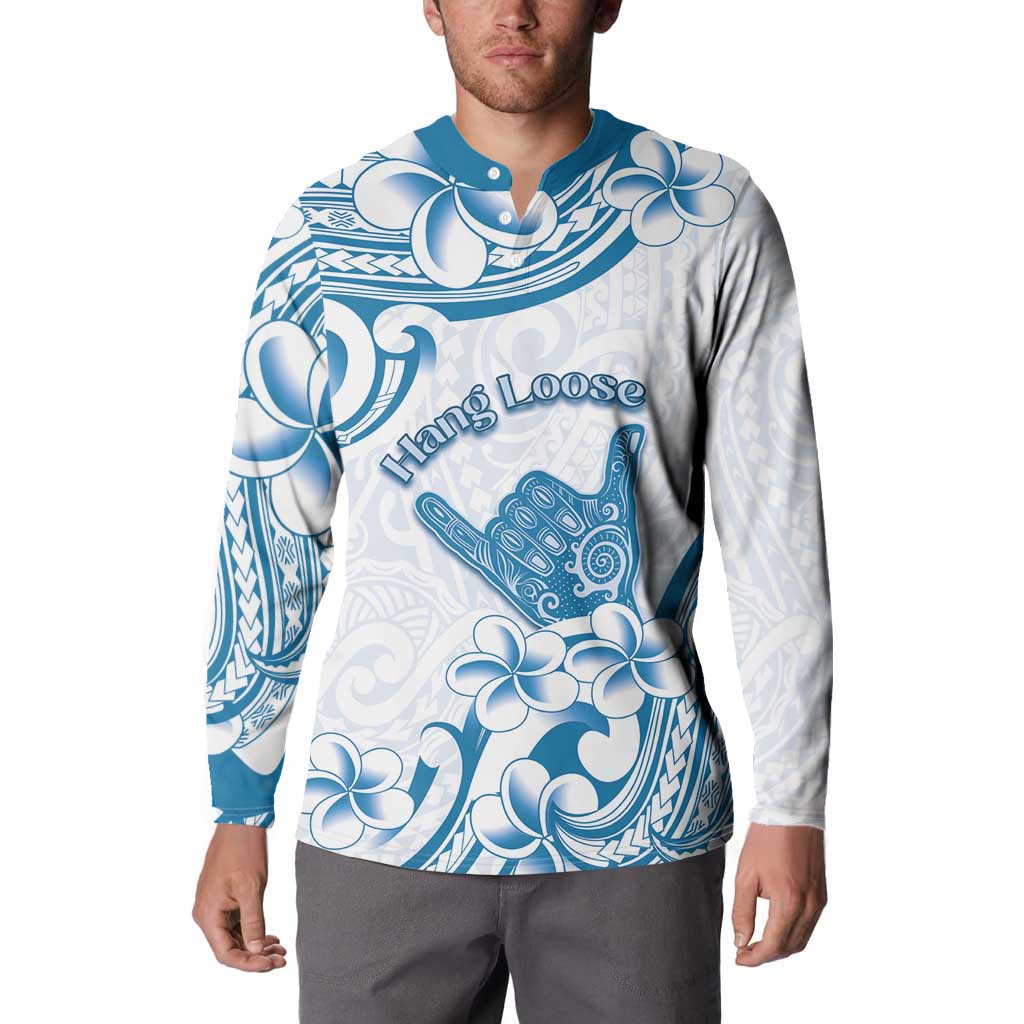 Aloha Hawaii Shaka Button Sweatshirt Hang Loose Blue Version - Polynesian Pride