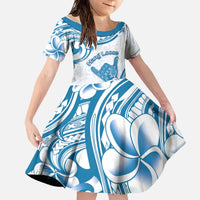 Aloha Hawaii Shaka Family Matching Off The Shoulder Long Sleeve Dress and Hawaiian Shirt Hang Loose Blue Version - Polynesian Pride