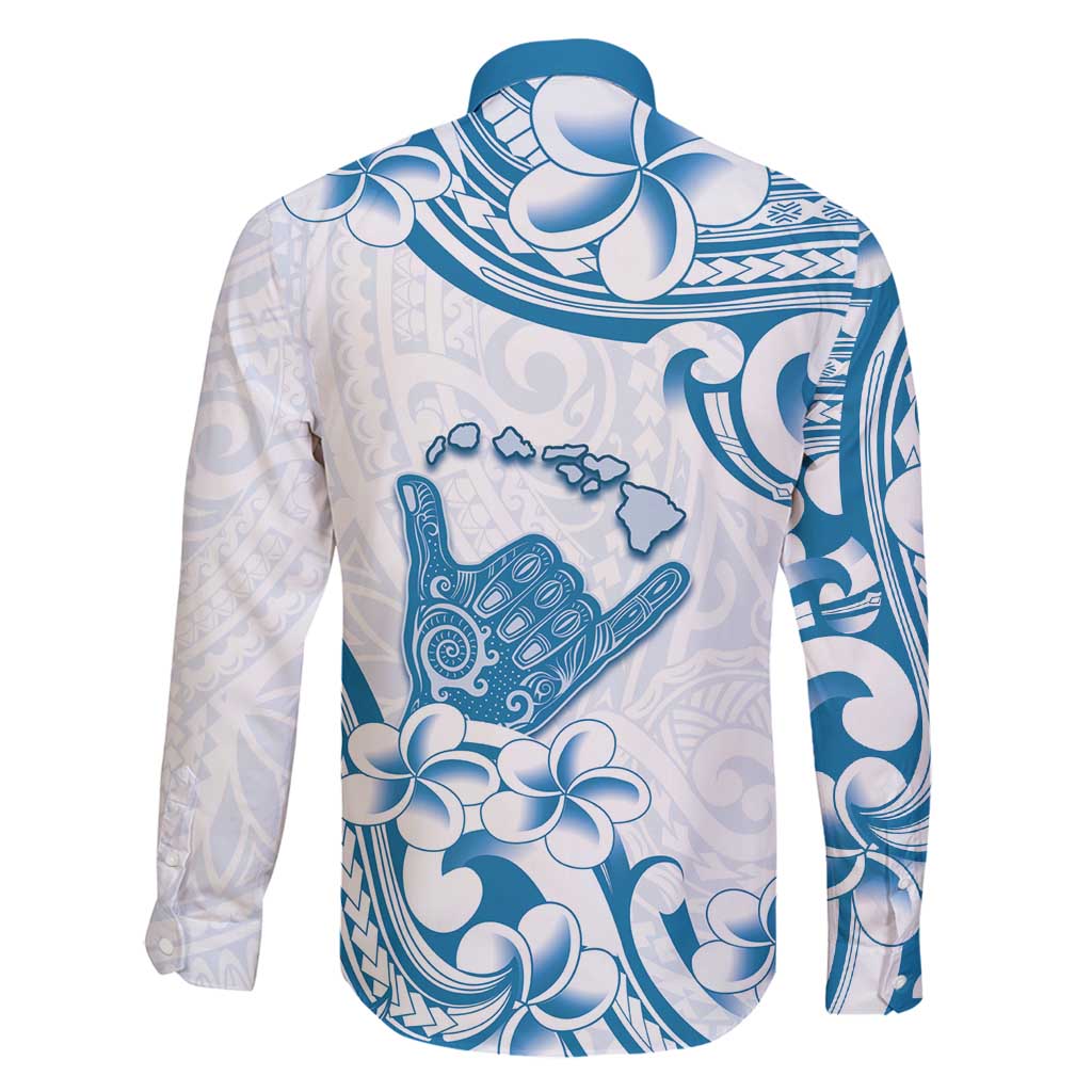 Aloha Hawaii Shaka Family Matching Off Shoulder Short Dress and Hawaiian Shirt Hang Loose Blue Version - Polynesian Pride