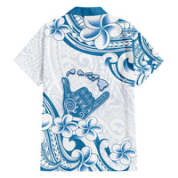 Aloha Hawaii Shaka Family Matching Puletasi and Hawaiian Shirt Hang Loose Blue Version DT05 - Polynesian Pride
