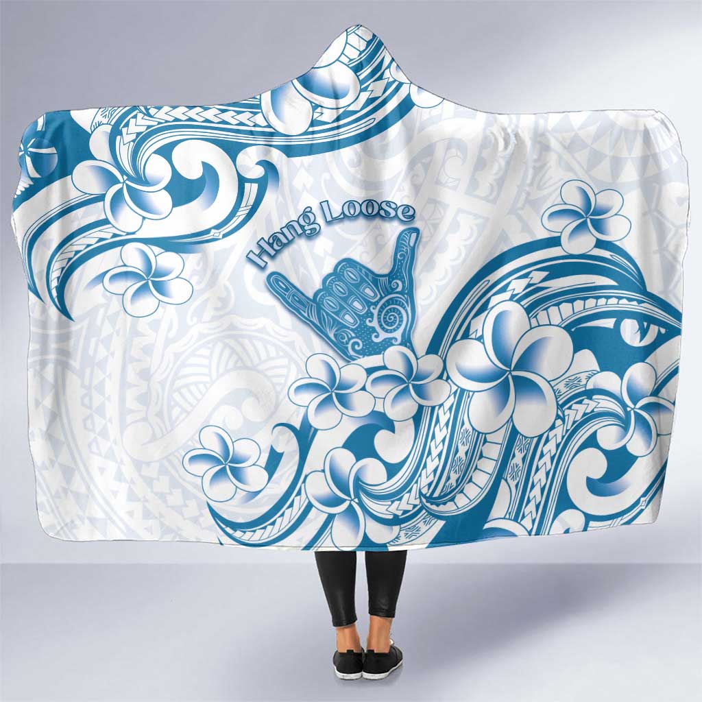Aloha Hawaii Shaka Hooded Blanket Hang Loose Blue Version - Polynesian Pride