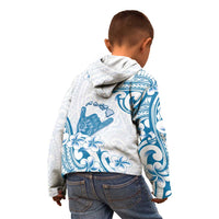 Aloha Hawaii Shaka Kid Hoodie Hang Loose Blue Version - Polynesian Pride