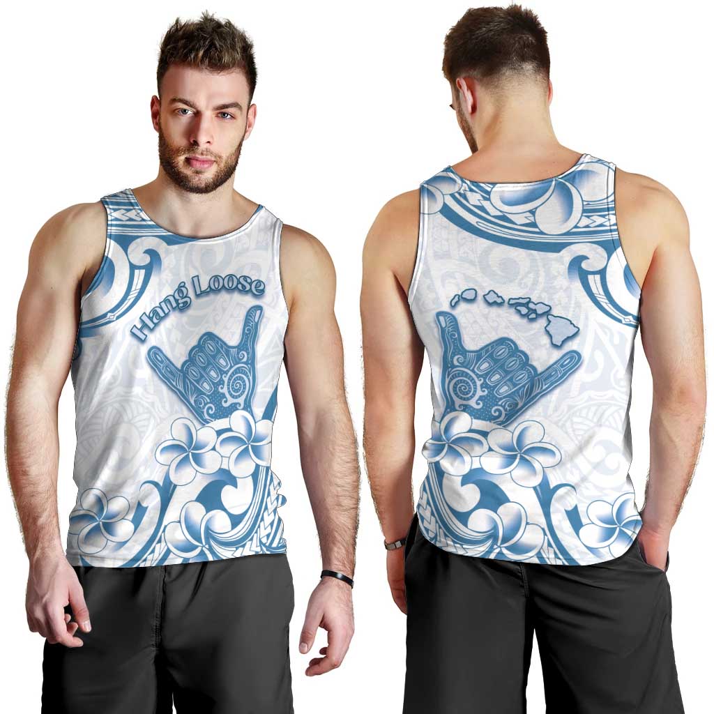 Aloha Hawaii Shaka Men Tank Top Hang Loose Blue Version - Polynesian Pride
