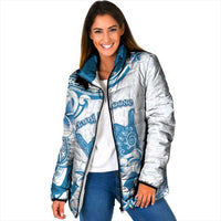 Aloha Hawaii Shaka Padded Jacket Hang Loose Blue Version DT05 Women Blue - Polynesian Pride