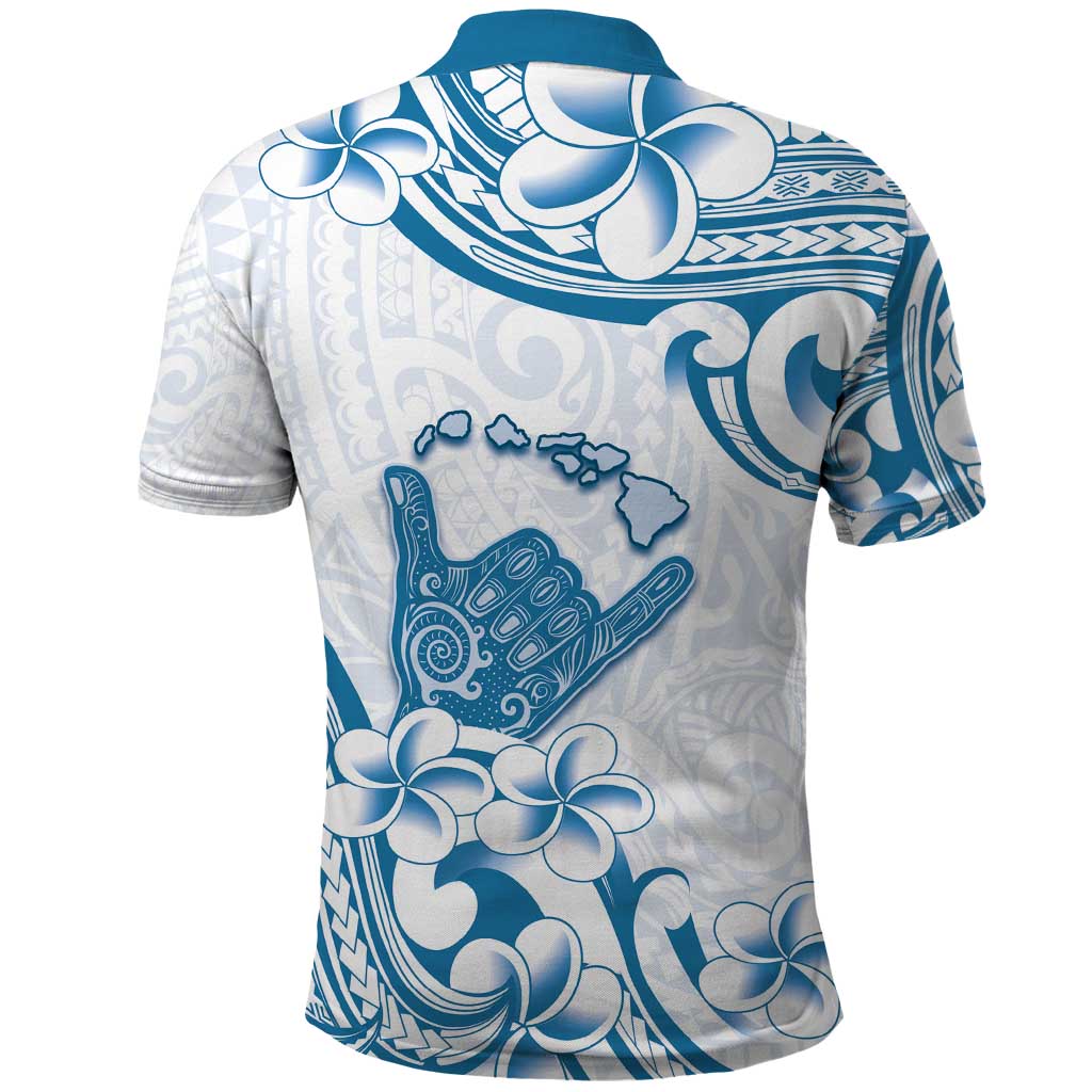 Aloha Hawaii Shaka Polo Shirt Hang Loose Blue Version - Polynesian Pride
