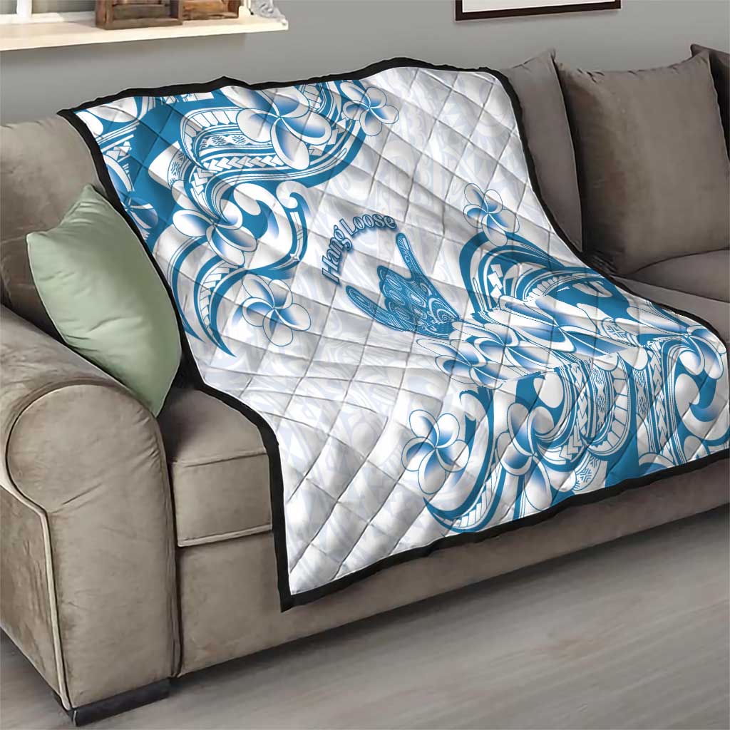 Aloha Hawaii Shaka Quilt Hang Loose Blue Version - Polynesian Pride