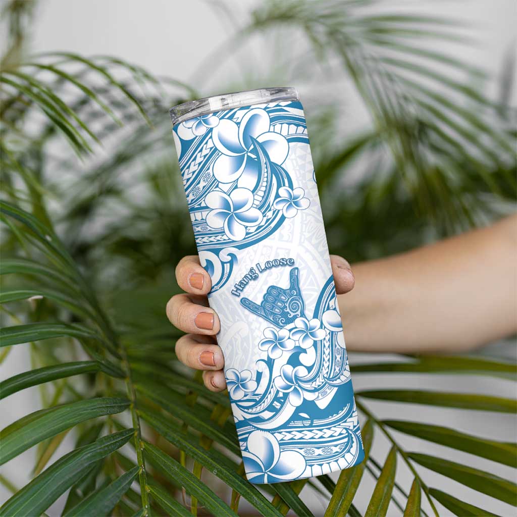 Aloha Hawaii Shaka Skinny Tumbler Hang Loose Blue Version - Polynesian Pride