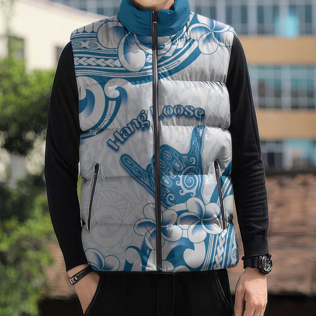 Aloha Hawaii Shaka Sleeveless Puffer Jacket Hang Loose Blue Version DT05 - Polynesian Pride