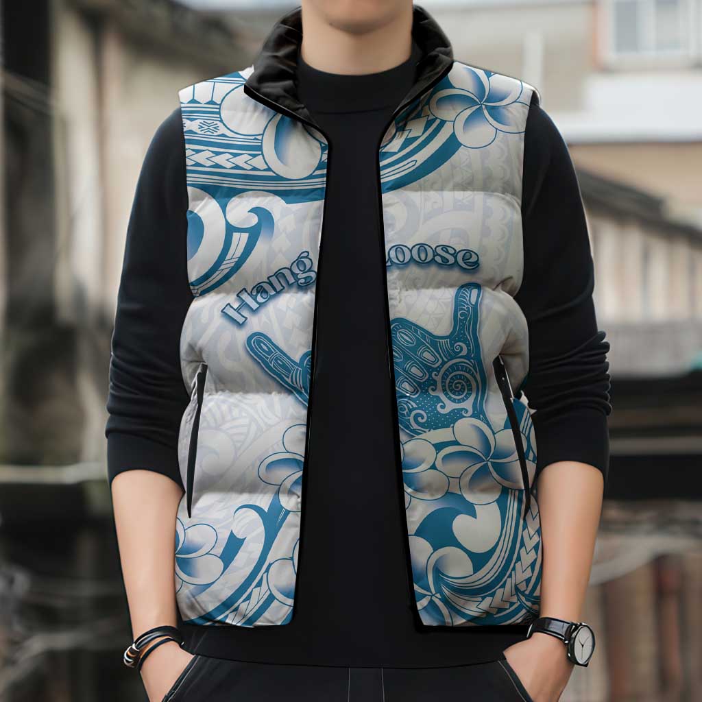 Aloha Hawaii Shaka Sleeveless Puffer Jacket Hang Loose Blue Version DT05 - Polynesian Pride