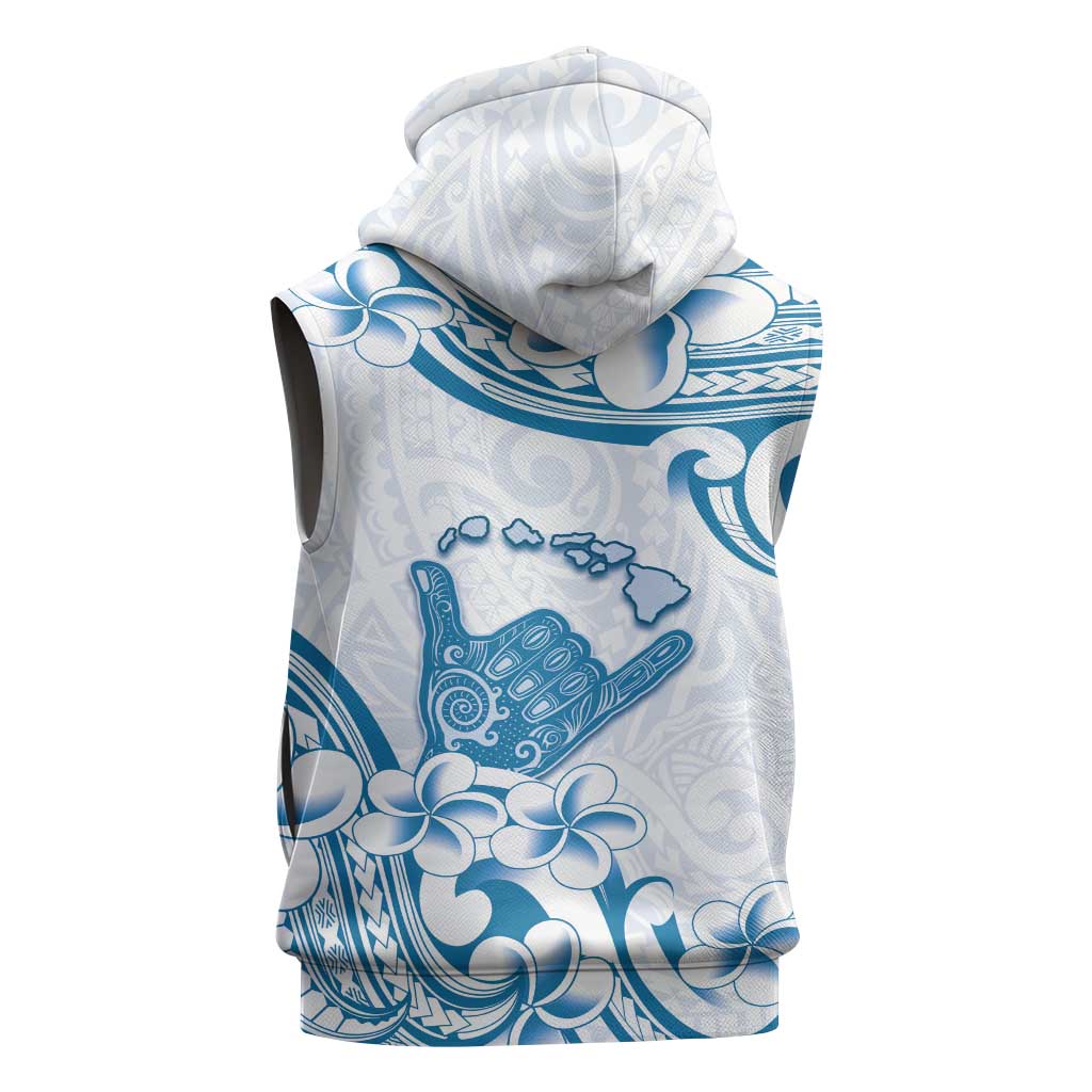 Aloha Hawaii Shaka Sleeveless Zip Hoodie Hang Loose Blue Version DT05 - Polynesian Pride
