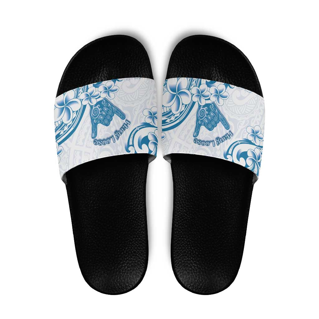 Aloha Hawaii Shaka Slide Sandals Hang Loose Blue Version - Polynesian Pride