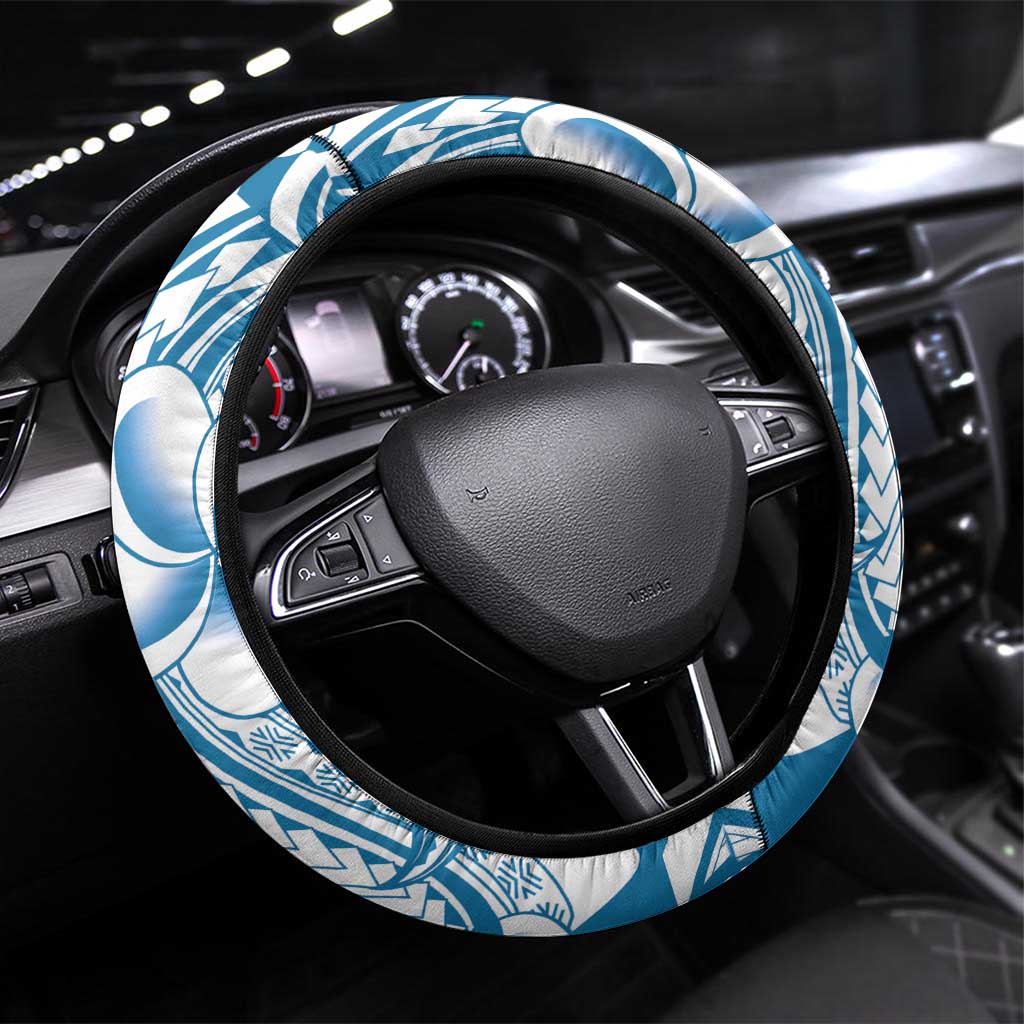 Aloha Hawaii Shaka Steering Wheel Cover Hang Loose Blue Version - Polynesian Pride