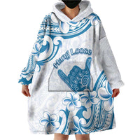 Aloha Hawaii Shaka Wearable Blanket Hoodie Hang Loose Blue Version - Polynesian Pride