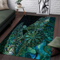 New Zealand Dart Area Rug Maori Fern With Paua Shell - Polynesian Pride