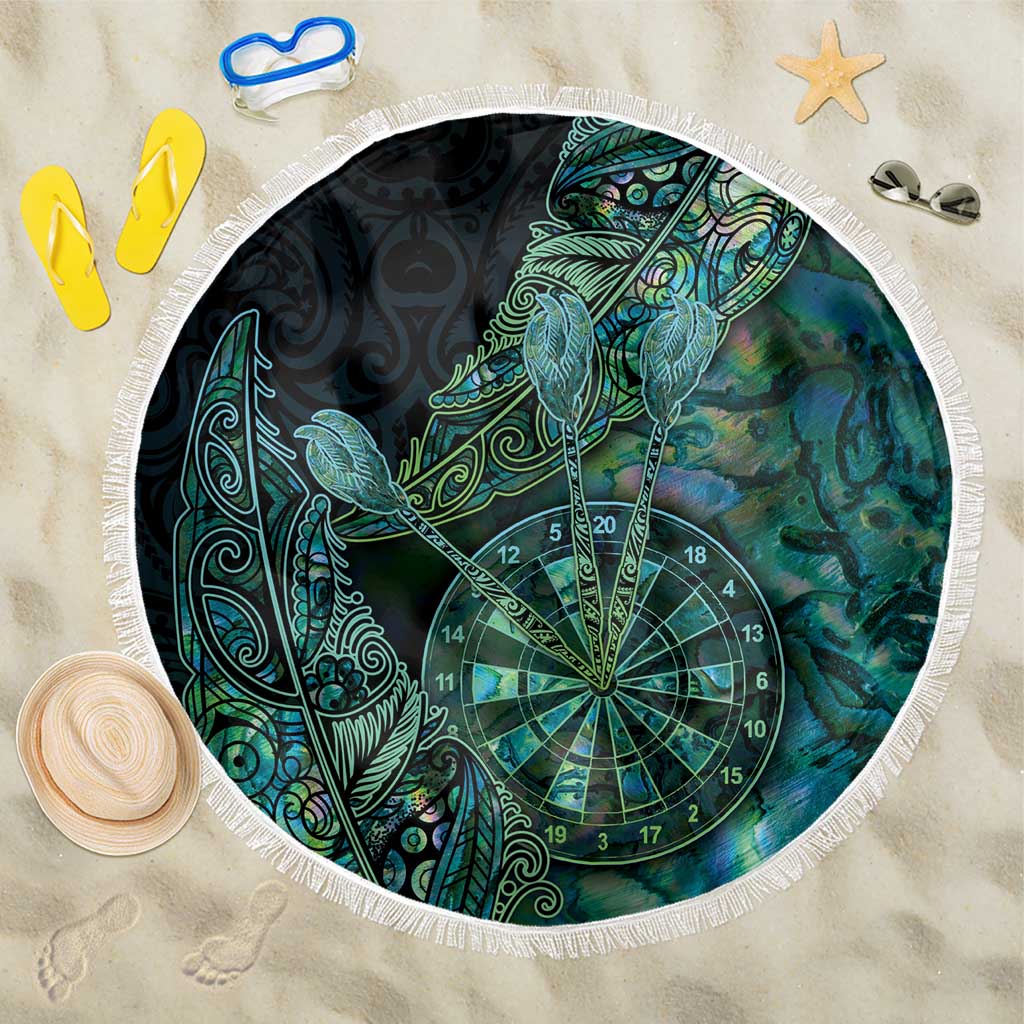 New Zealand Dart Beach Blanket Maori Fern With Paua Shell - Polynesian Pride