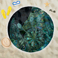 New Zealand Dart Beach Blanket Maori Fern With Paua Shell - Polynesian Pride