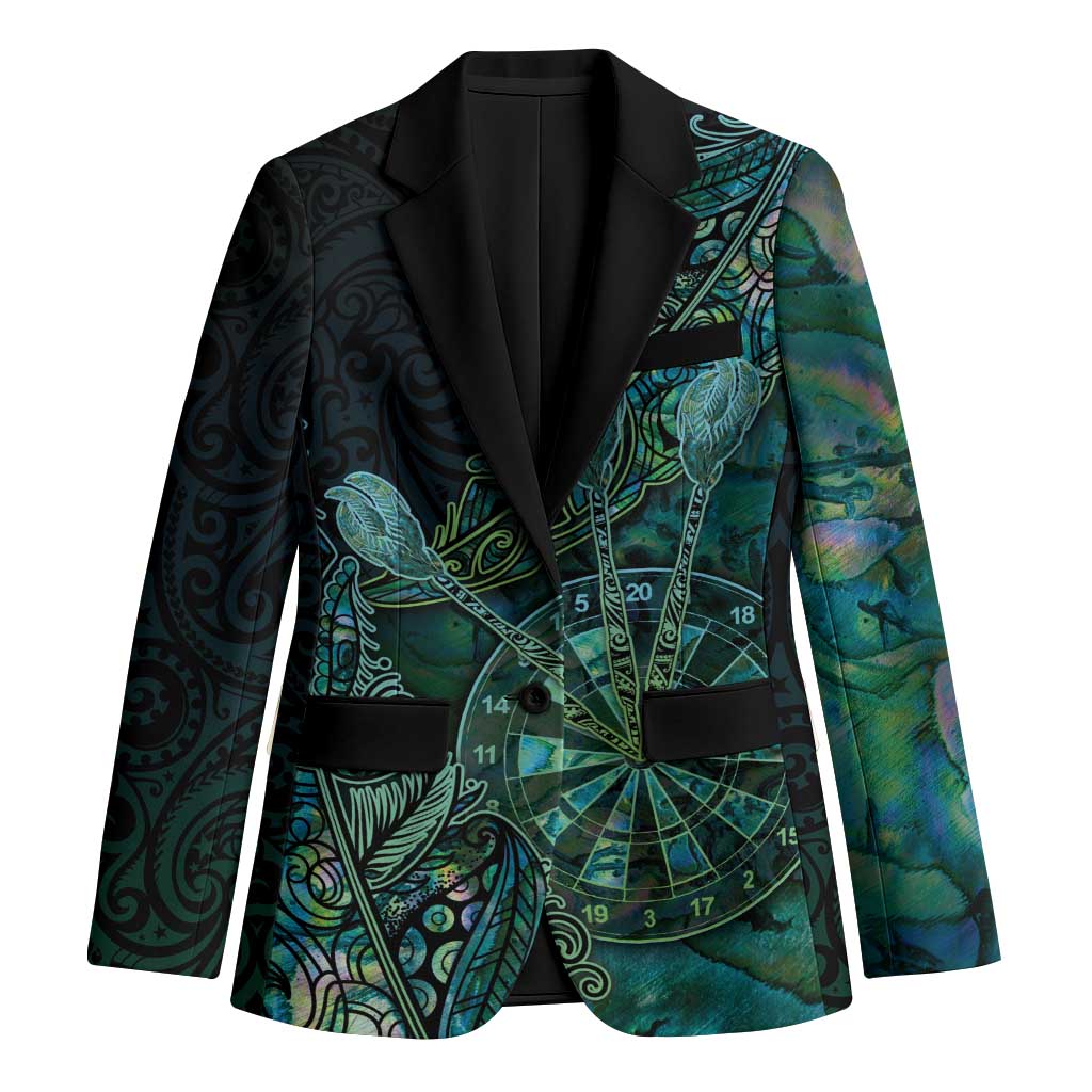 Personalised New Zealand Dart Blazer Maori Fern With Paua Shell - Polynesian Pride