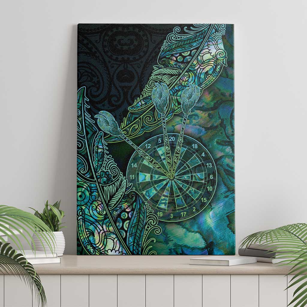 New Zealand Dart Canvas Wall Art Maori Fern With Paua Shell - Polynesian Pride