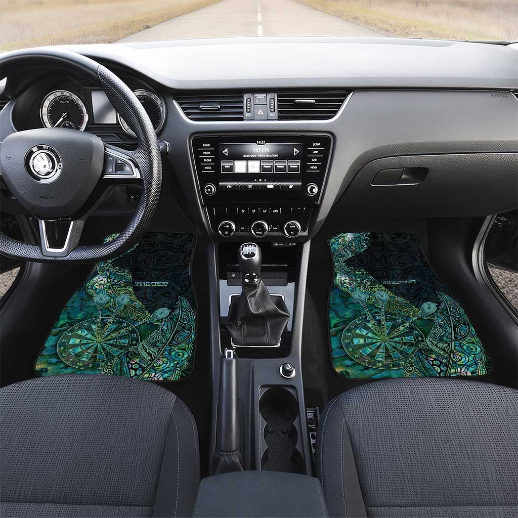 Personalised New Zealand Dart Car Mats Maori Fern With Paua Shell - Polynesian Pride