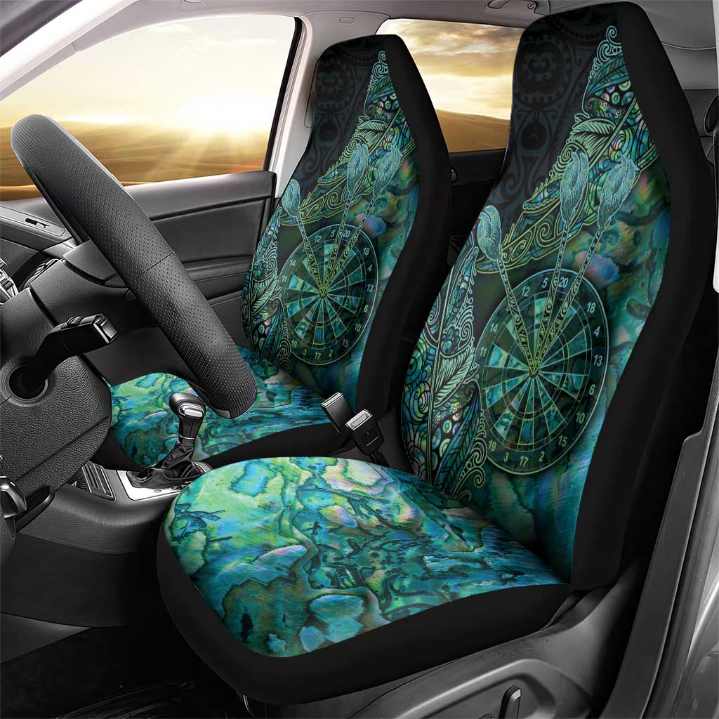 New Zealand Dart Car Seat Cover Maori Fern With Paua Shell - Polynesian Pride