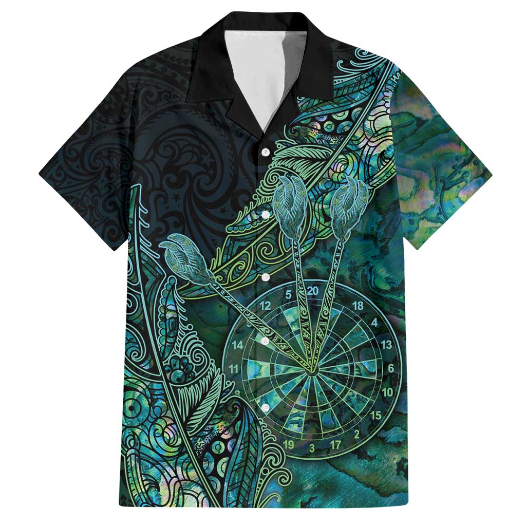 Personalised New Zealand Dart Family Matching Long Sleeve Bodycon Dress and Hawaiian Shirt Maori Fern With Paua Shell - Polynesian Pride
