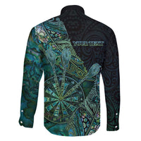 Personalised New Zealand Dart Family Matching Mermaid Dress and Hawaiian Shirt Maori Fern With Paua Shell - Polynesian Pride