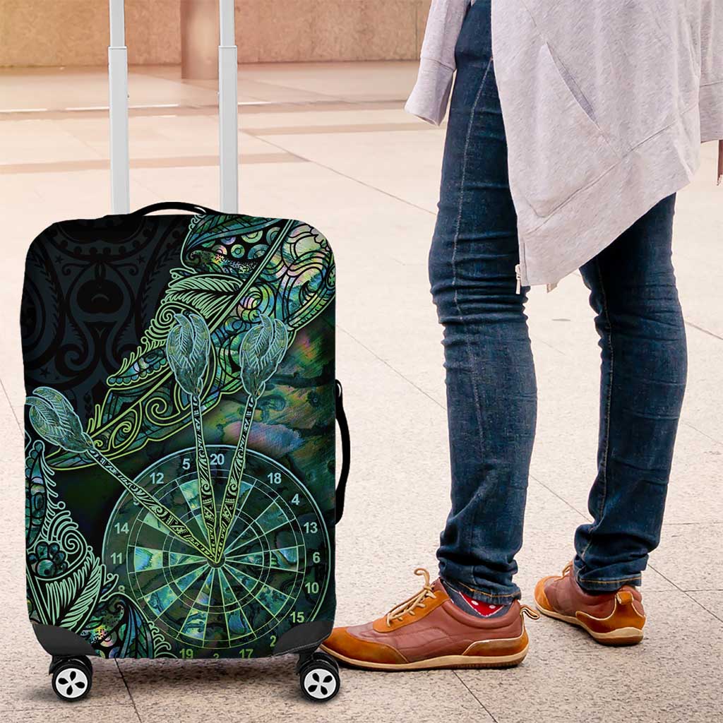 New Zealand Dart Luggage Cover Maori Fern With Paua Shell - Polynesian Pride