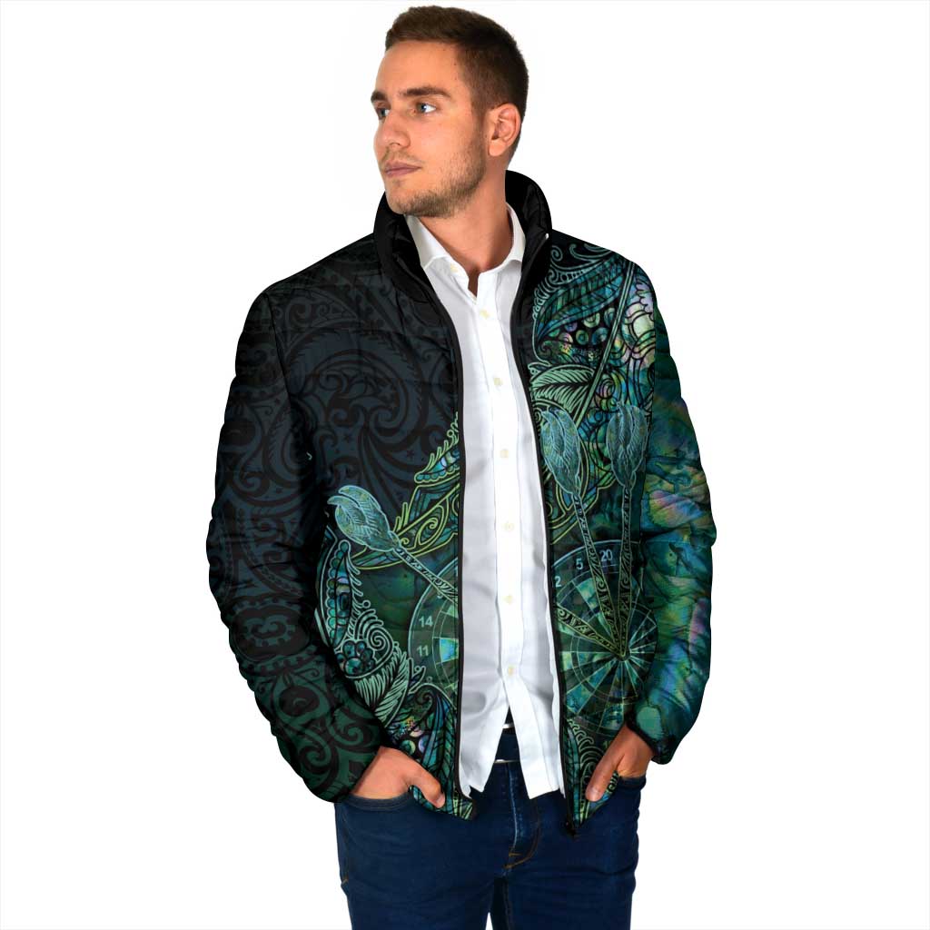 Personalised New Zealand Dart Padded Jacket Maori Fern With Paua Shell - Polynesian Pride