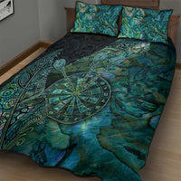 New Zealand Dart Quilt Bed Set Maori Fern With Paua Shell - Polynesian Pride