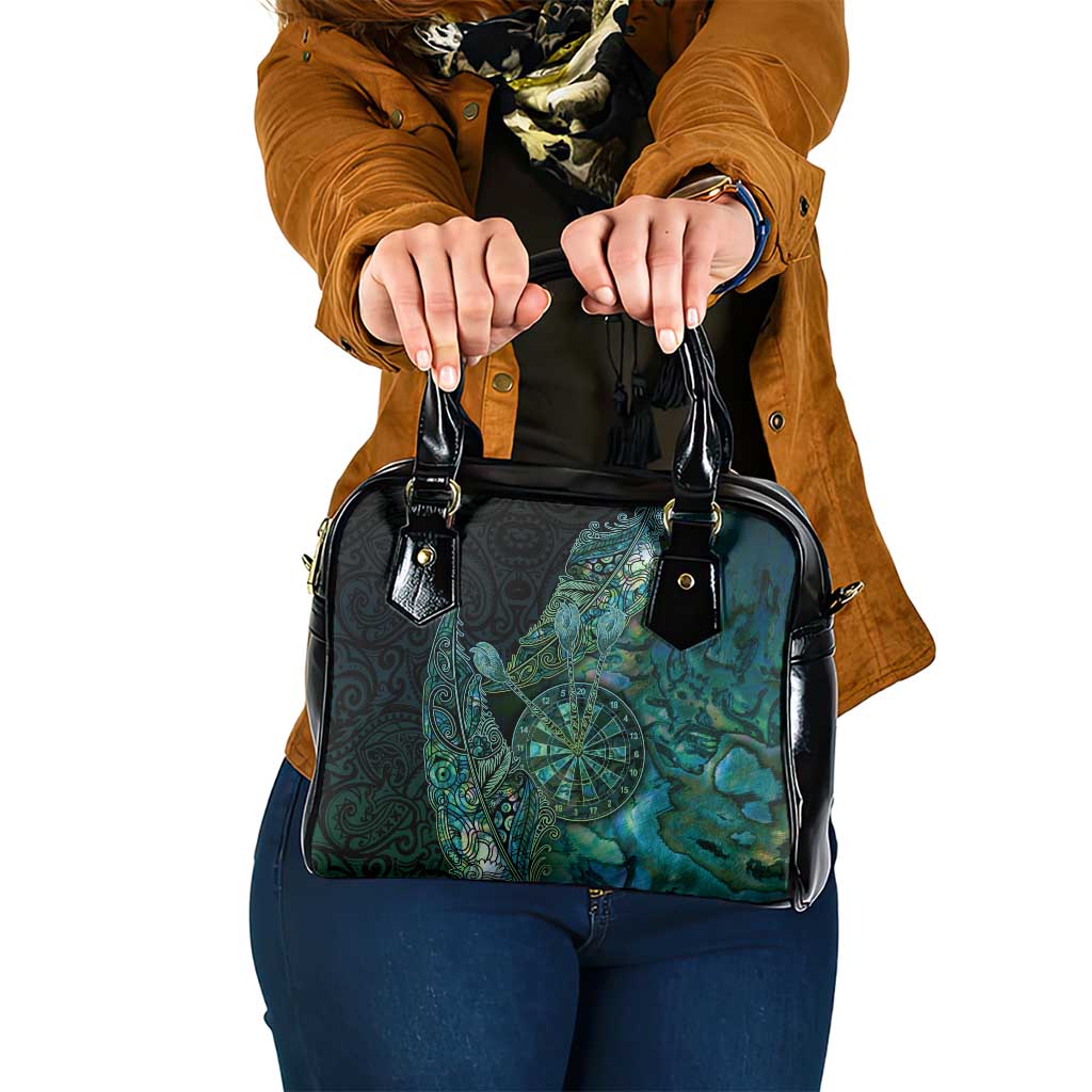 New Zealand Dart Shoulder Handbag Maori Fern With Paua Shell - Polynesian Pride