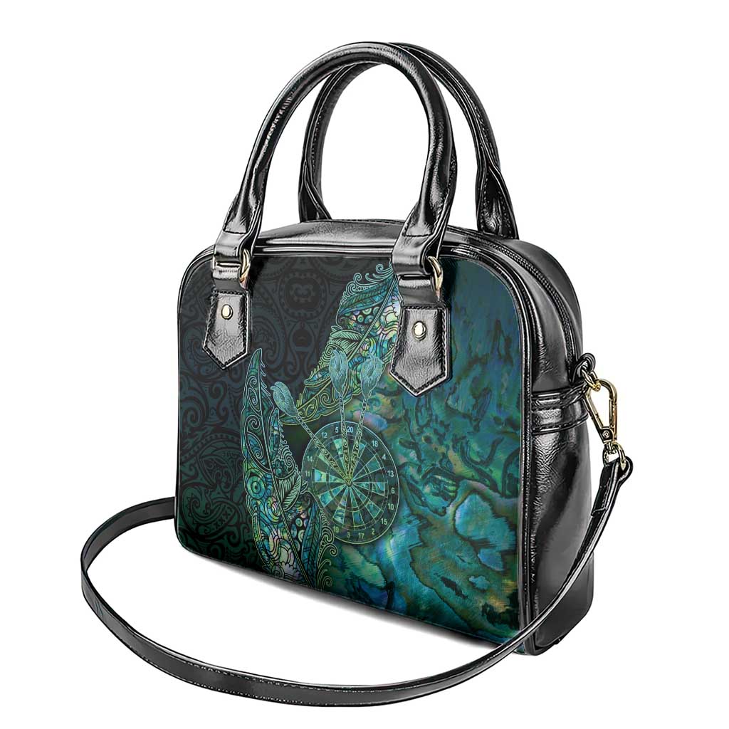 New Zealand Dart Shoulder Handbag Maori Fern With Paua Shell - Polynesian Pride