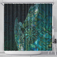 New Zealand Dart Shower Curtain Maori Fern With Paua Shell - Polynesian Pride