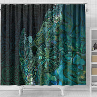 New Zealand Dart Shower Curtain Maori Fern With Paua Shell - Polynesian Pride